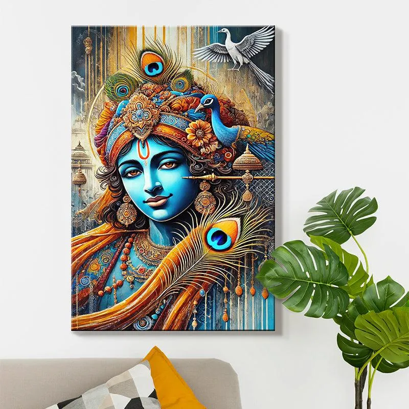 Grace Of Kanha Wall Painting media 6
