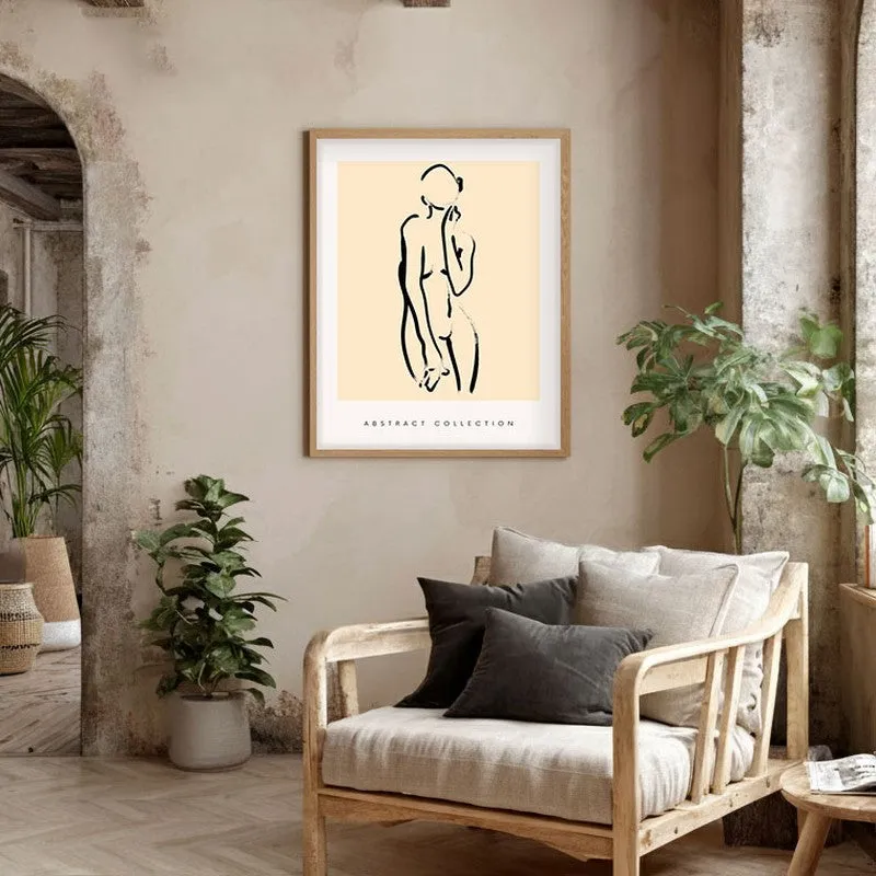 Unrushed Being Canvas Wall Painting With Brown Frame media 5