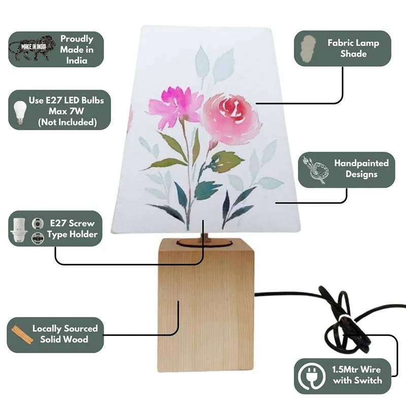 Musica Blossom Empire Handpainted Fabric Table Lamp - Multicolor media 4