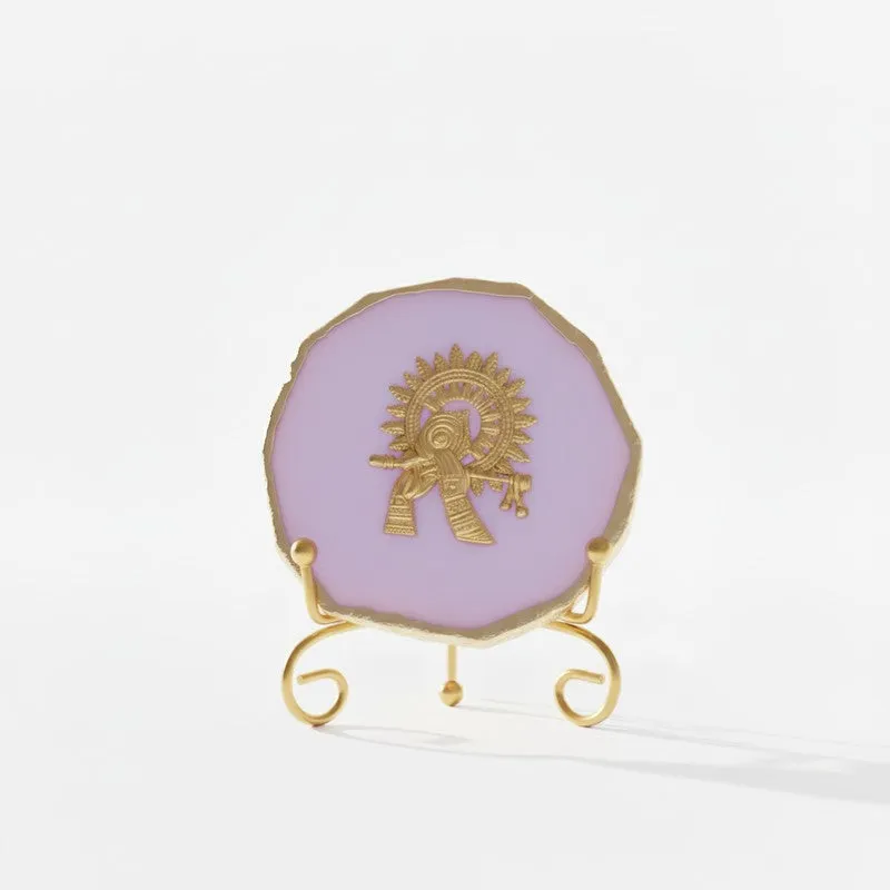 Krishna Harmony Agate Showpiece With Stand - Lilac media 3