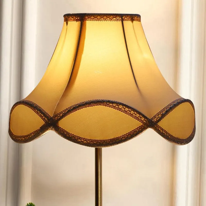 Misty Glow Cotton & Metal Table Lamp - White,Gold media 3