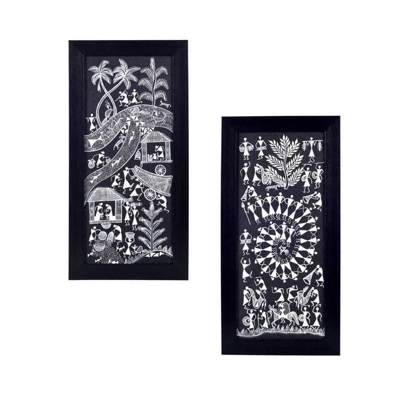 Warli Rythm Wall Art - Set Of Two media 3