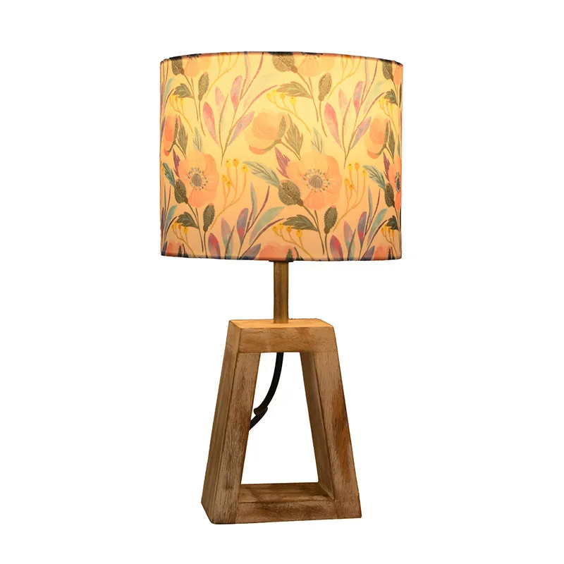 Painted Flower Fabric Table Lamp - Multicolor media 3