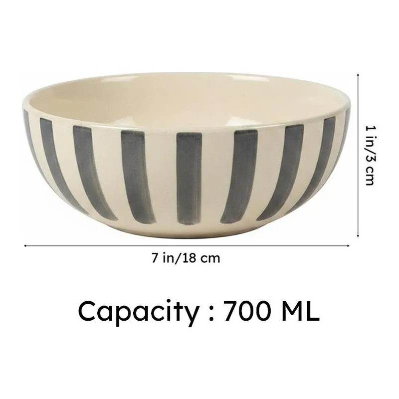 Elaris Dining Serving Bowl (Grey,White,700 mL Each) - Set Of Four media 6