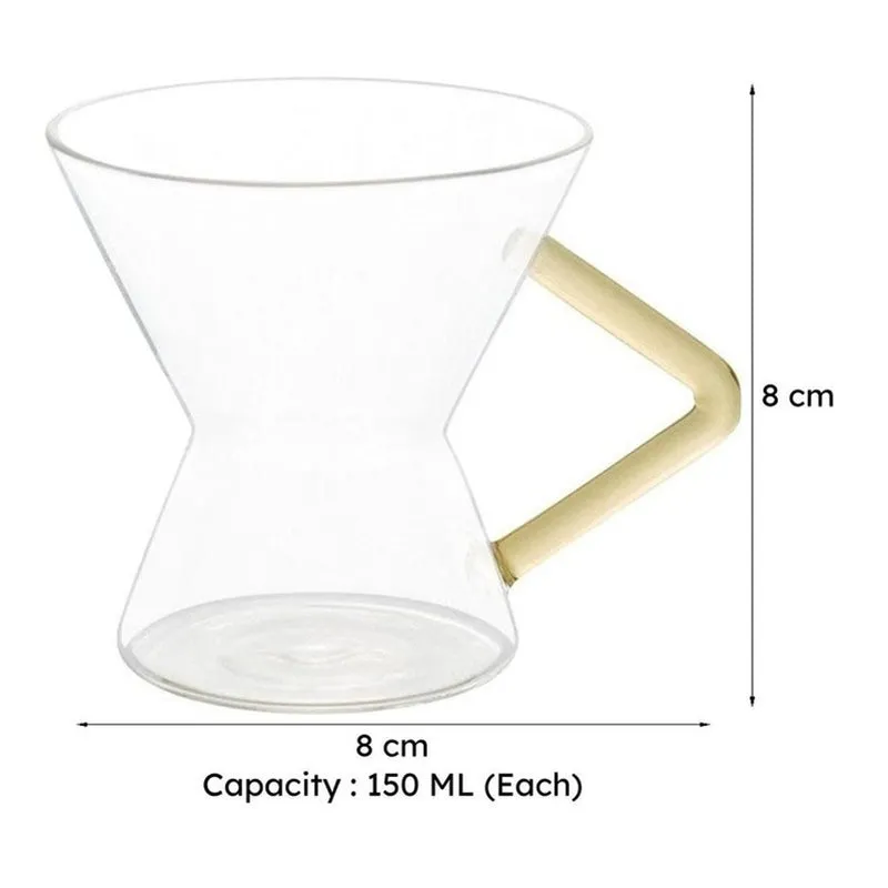 Thalora Borosilicate Glass Tea Cup (150 mL Each) - Set Of Four media 7