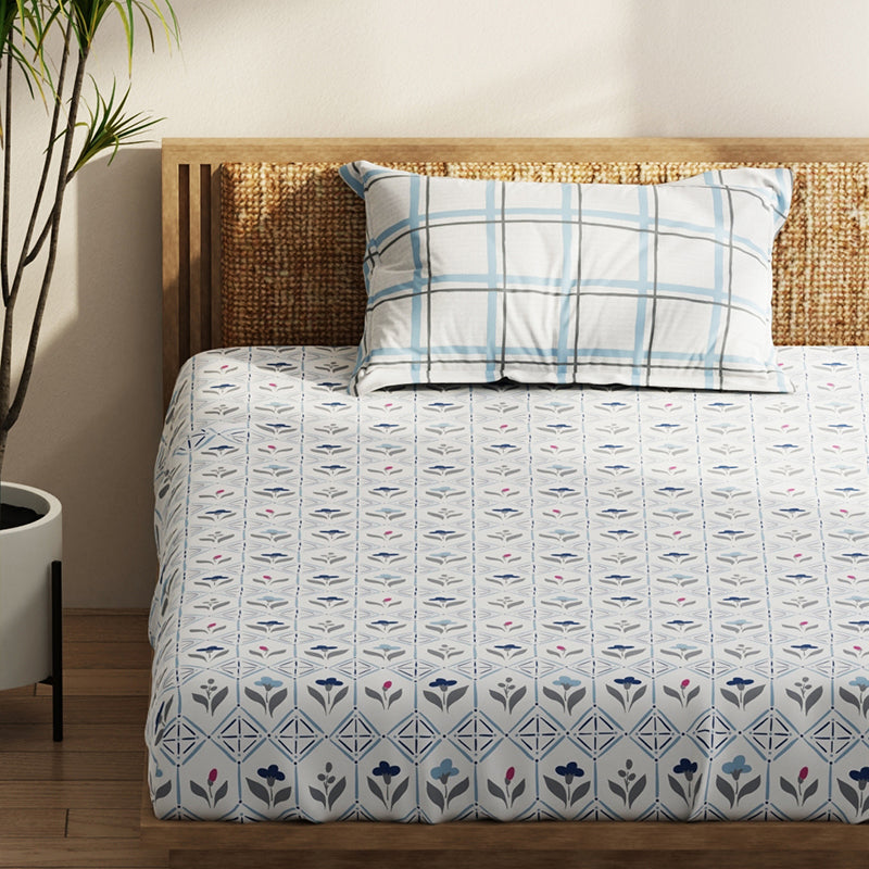 Hadow Floral Microfiber Bedsheet - 120 GSM media 5