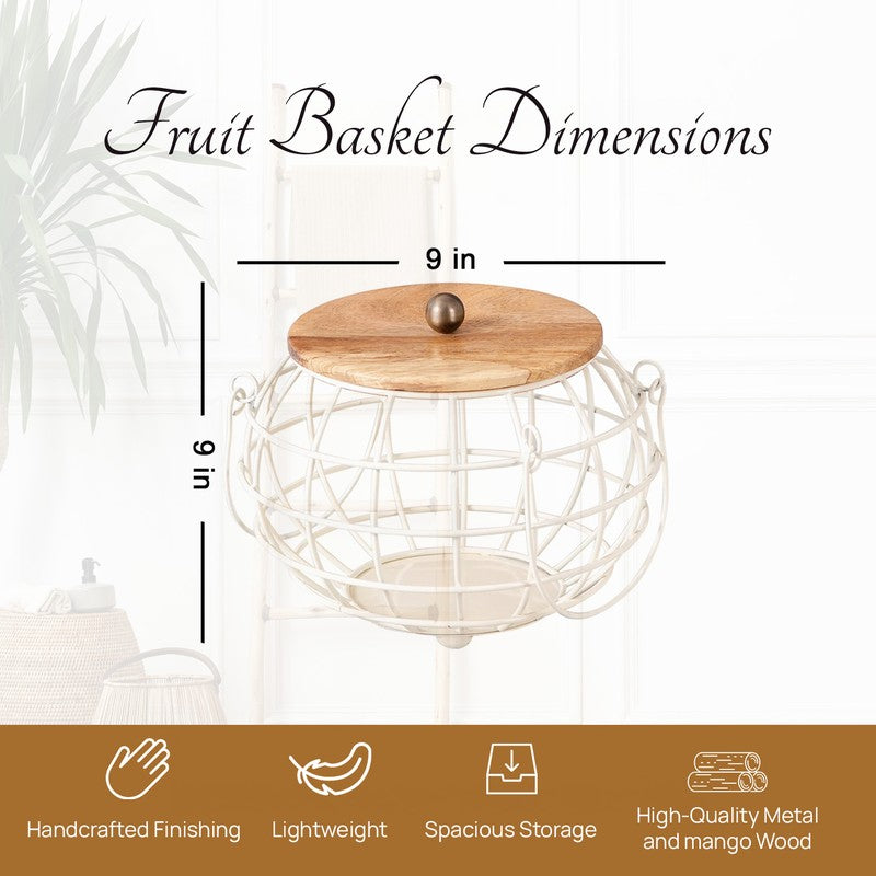 Pot Luck Basket With Lid - White media 7