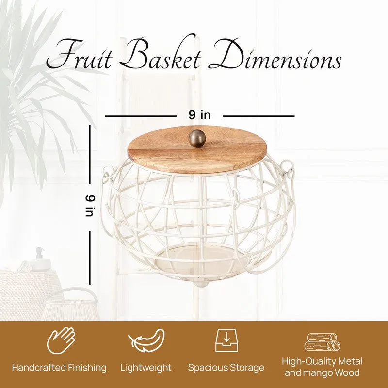 Pot Luck Basket With Lid - White media 7