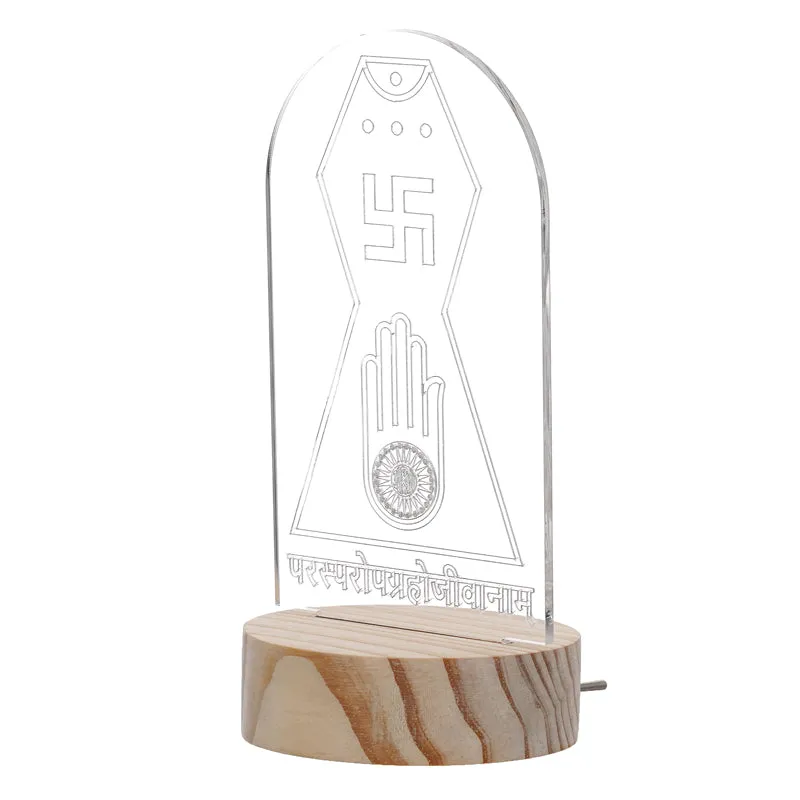 Jain Prayer LED Acrylic Table Lamp - Brown,Transparent media 3