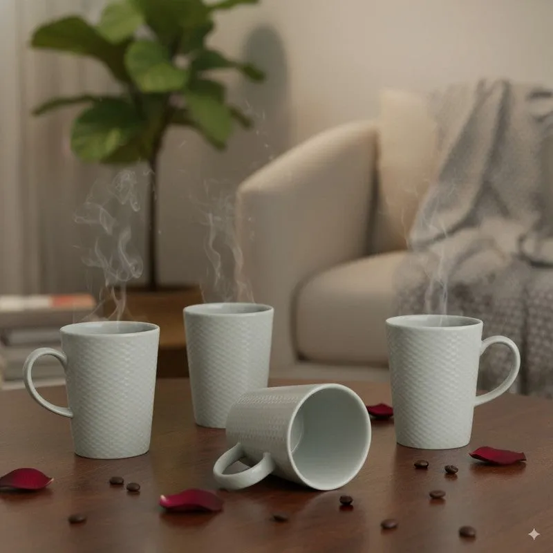 Jorven Porcelain Coffee Mug (280 mL Each) - Set Of Four media 1