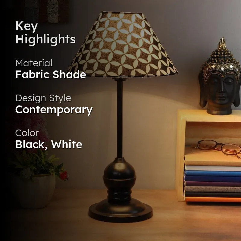 Tatania Lura Fabric Table Lamp - Black,White media 2