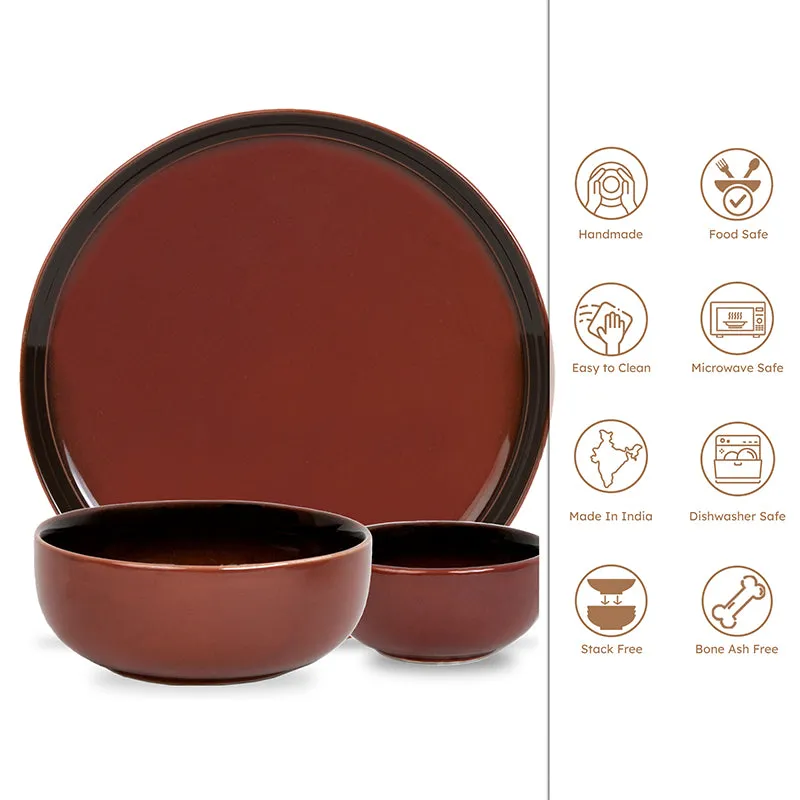 Caspian Porcelain Dinner Set (Maroon) - 14 Piece Set media 4