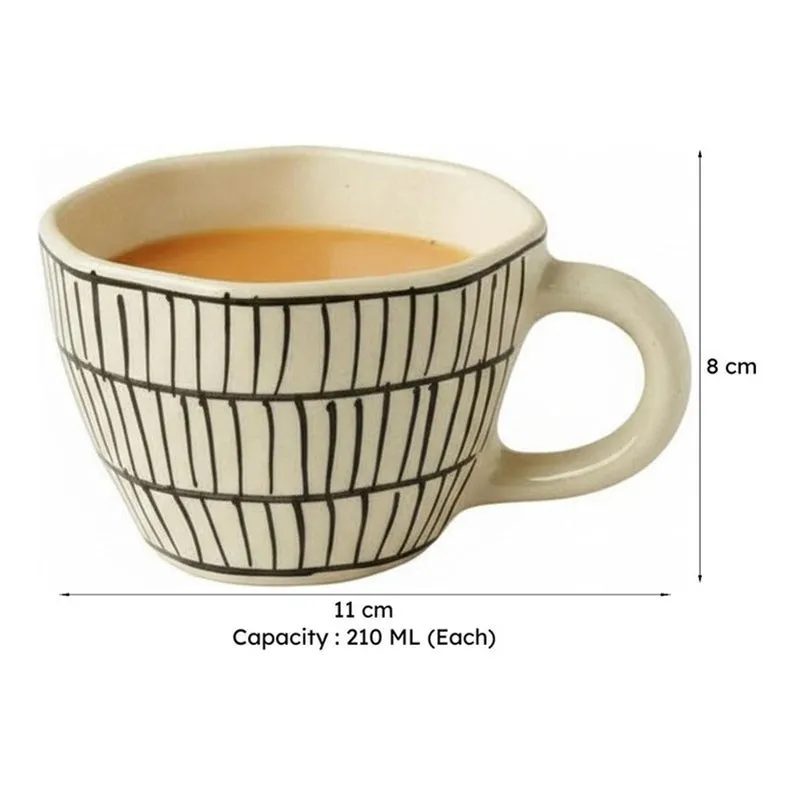 Small Ceramic Tea Cup (210 mL Each) - Set of Four media 6