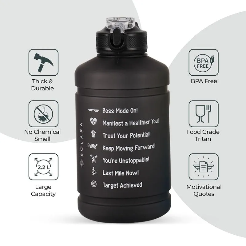Solara Plaino Plastic Water Bottle (2200 mL) - Black media 4