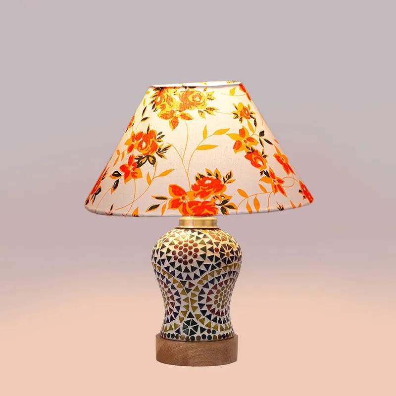 Aurenique Fleur Cone Wooden Table Lamp - Multicolor media 6