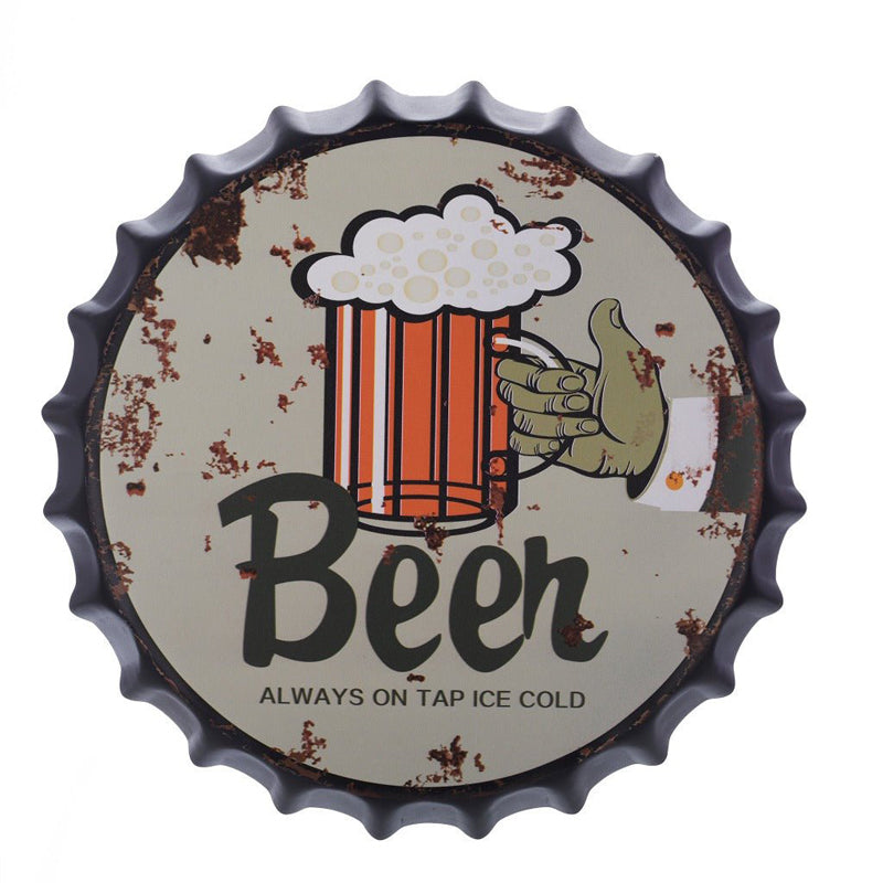 Beer Always On Tap Bottle Cap Metal Wall Accent media 3