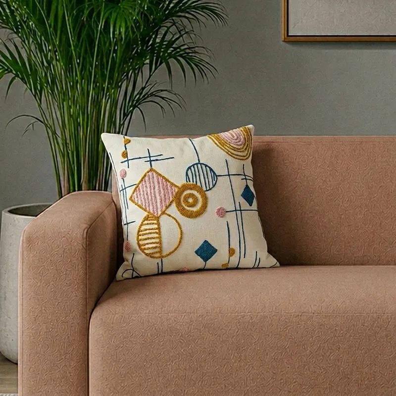 Tinker Geometric Cotton Cushion Cover media 1