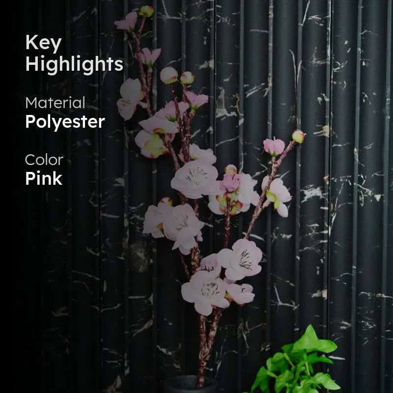 Artificial Plum Blossom Flower Stick - Pink - 2