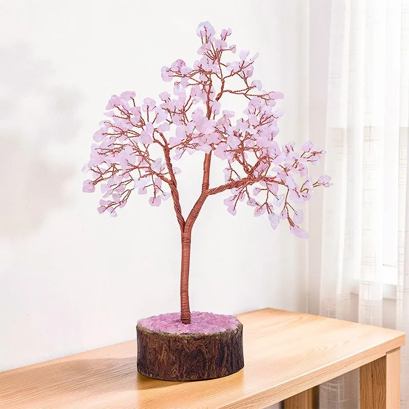 Agate Wish Tree Handcrafted Showpiece - Pink media 1
