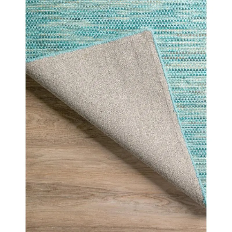Lasumi Hand Woven Wool Rug - Teal media 5