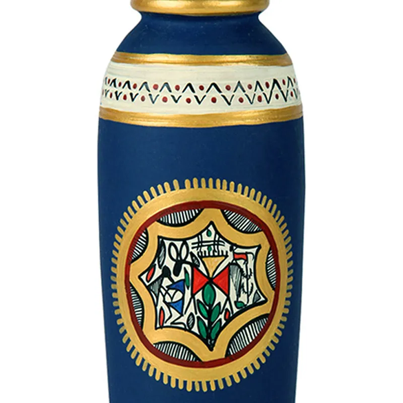 Sudama Warli Handpainted Terracotta Vase media 3