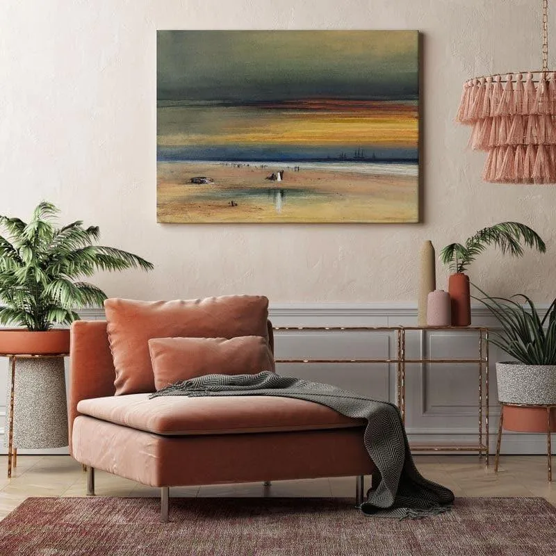 Beach Scene at Beach Canvas Painting - Gallery Wrap media 3