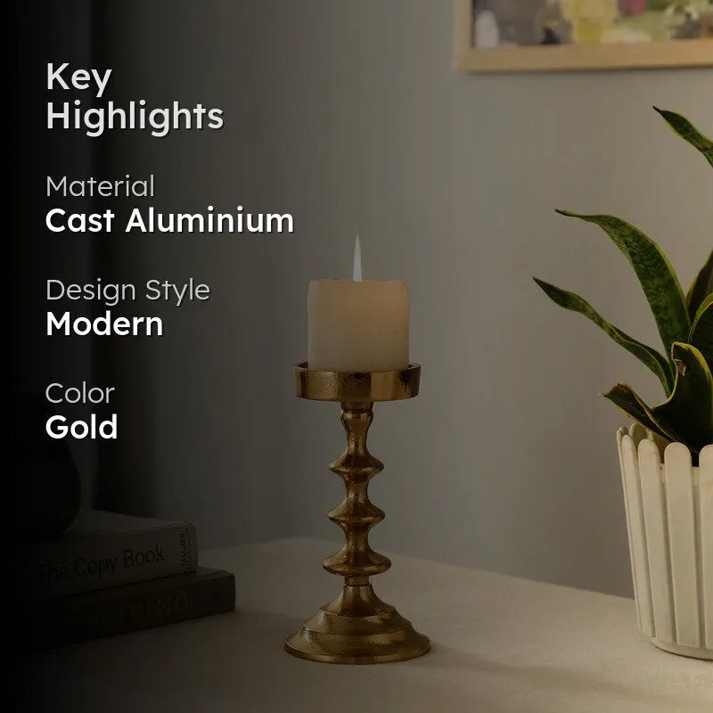 Elegant Pedestal Candle Holder - Gold media 2