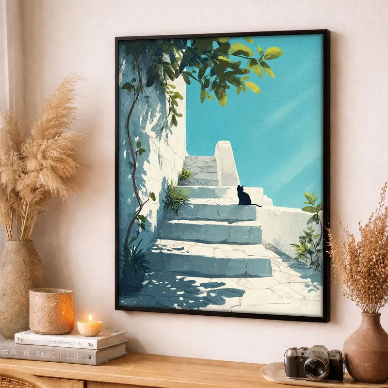 Terracotta Trail Canvas Wall Painting - Black Frame media 3