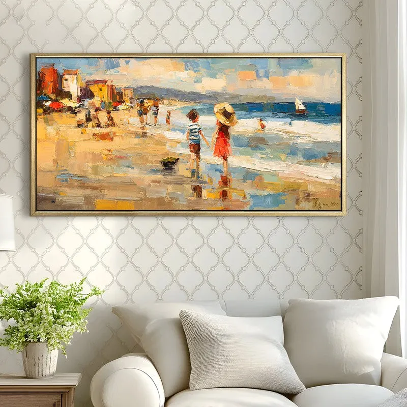 Golden Sand Canvas Wall Painting With Frame media 4