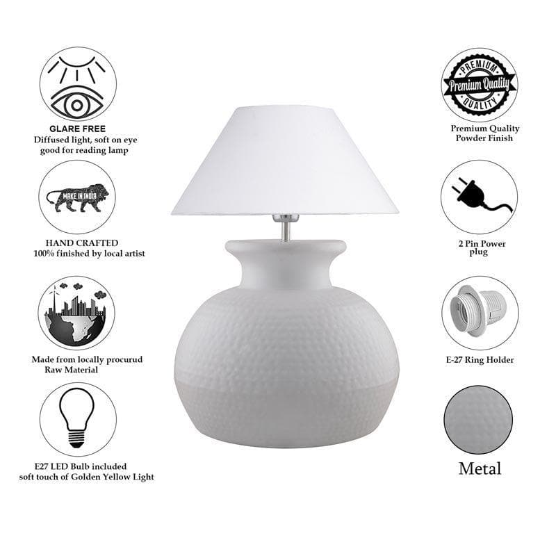 Gleam Quest Ceramic Table Lamp - White media 6