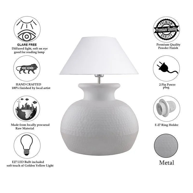 Gleam Quest Ceramic Table Lamp - White media 6