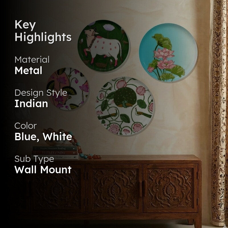 Garden Whimsy Metal Wall Plates - Set of Four media 2