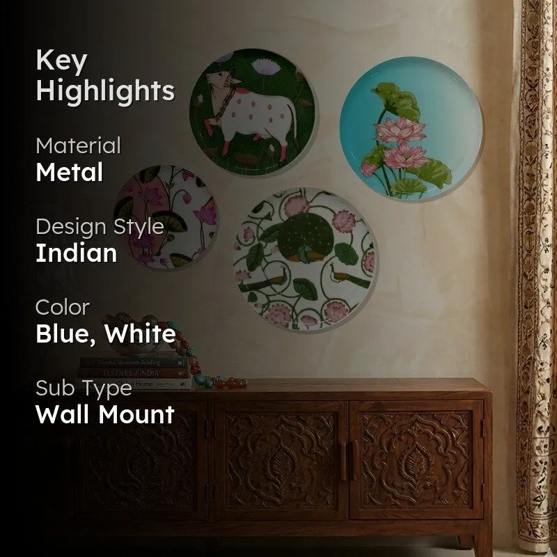 Garden Whimsy Metal Wall Plates - Set of Four - 2