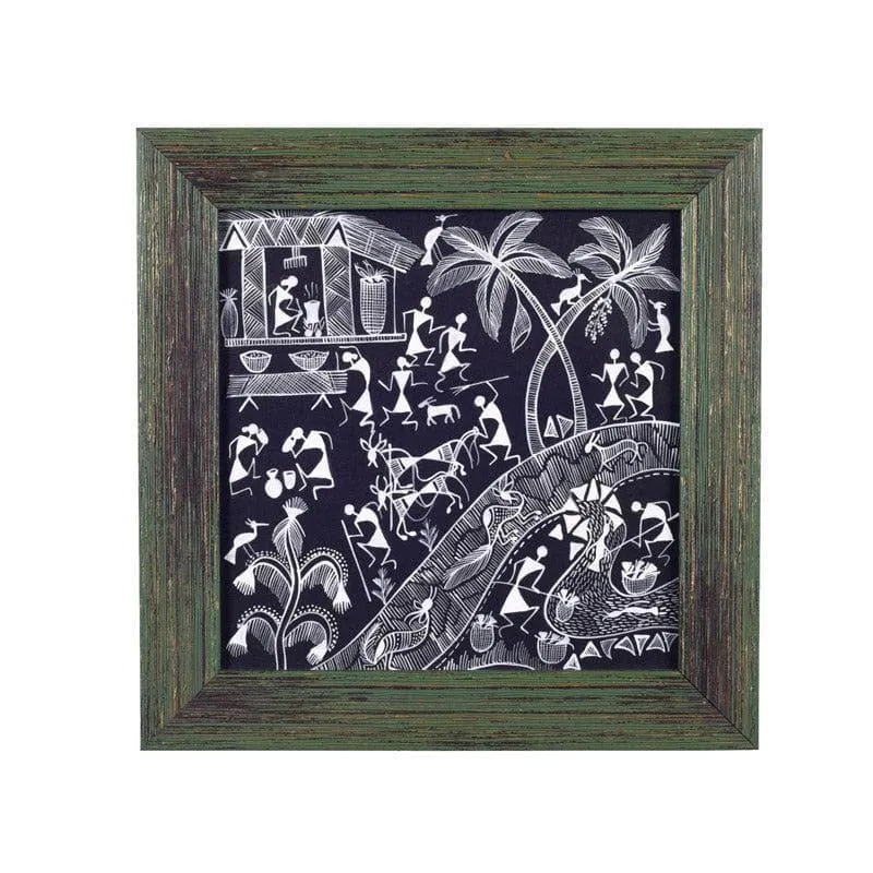 Warli Farming Canvas Wall Art media 3