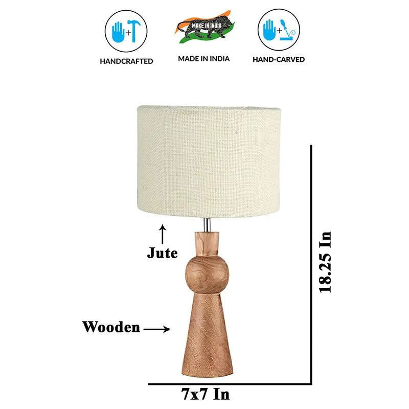 Angler Jute Wooden Table Lamp - White,Brown media 5