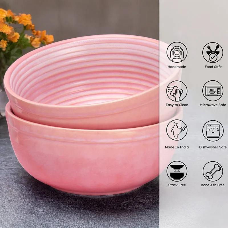 Terra Ridge Serving Bowl (Pink/1000 mL) - Set Of Two media 4