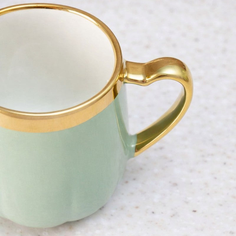 Cupino Porcelain Tea Cup (220 mL Each,Green) - Set Of Six media 5