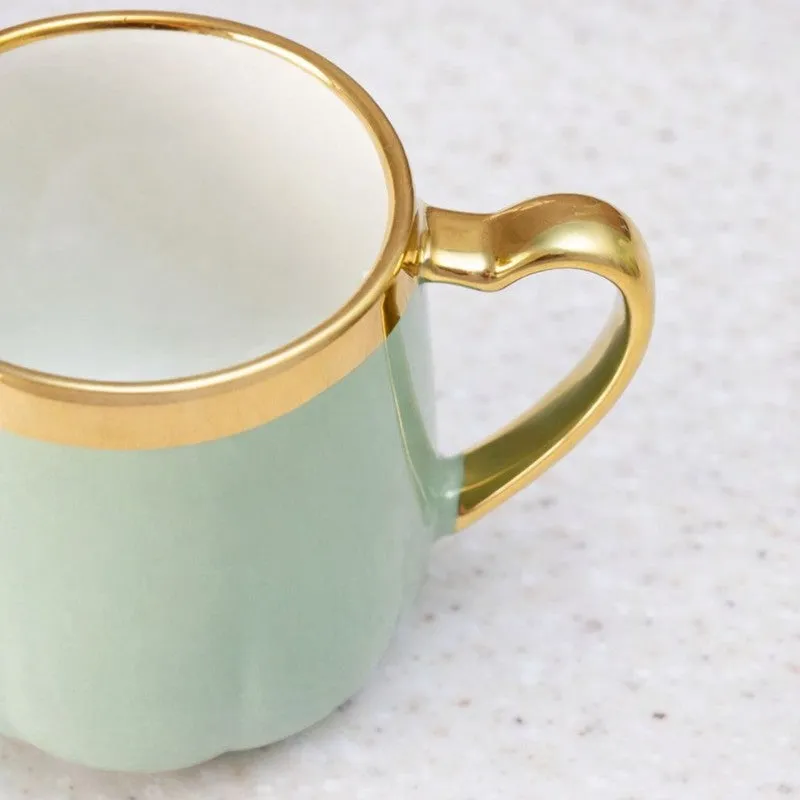 Cupino Porcelain Tea Cup (220 mL Each,Green) - Set Of Six media 5