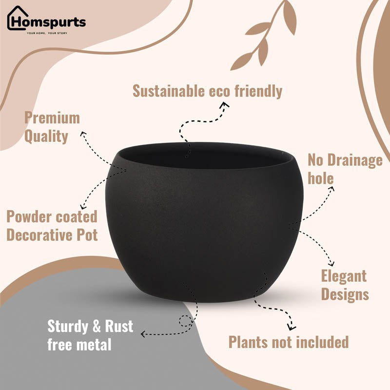 Alisha Handcrafted Matte Planter (Black) - Set Of Three media 10
