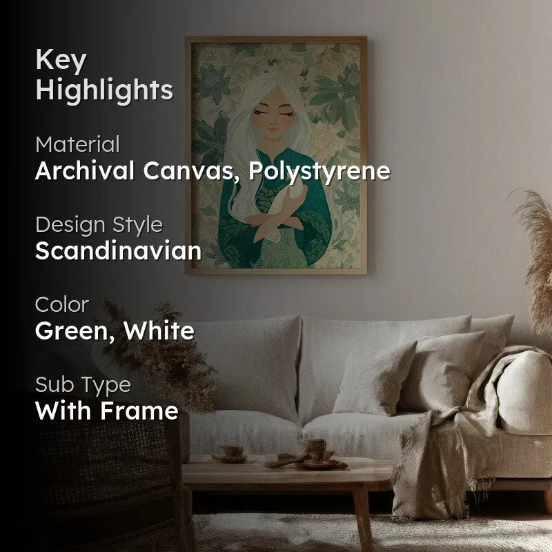 Florwyn Canvas Wall Painting - Brown Frame media 2