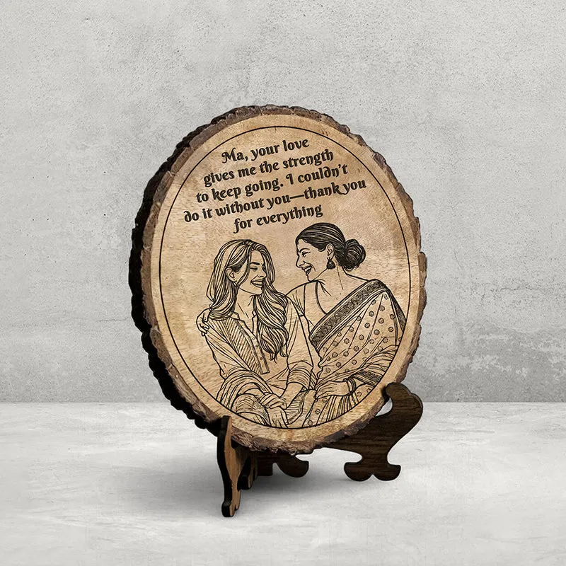 Your Love Gives Me Strength Wood Showpiece - Round media 3