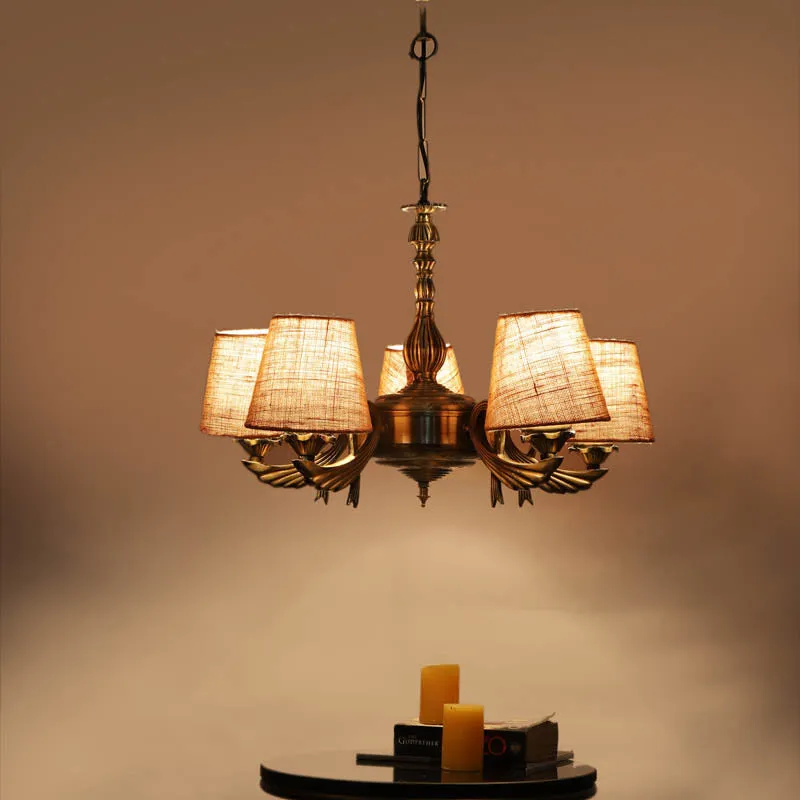 Estroso Conical Golden Antique Ceiling Lamp media 1