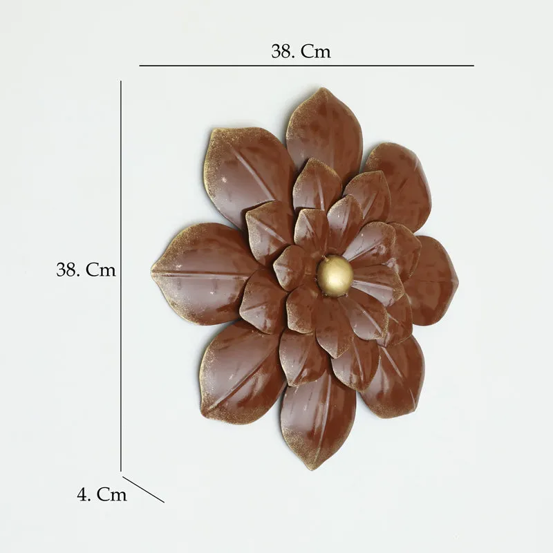 Antique Petal Charm Metal Wall Accent - Brown media 5