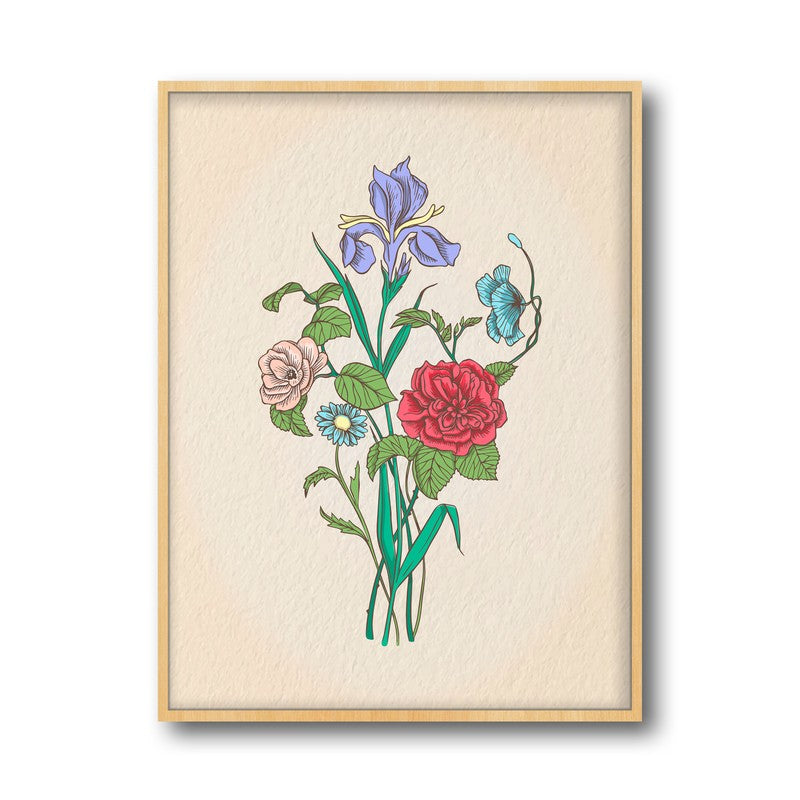 Garden Bliss Archival Paper Wall Art  - Natural Brown Frame media 5