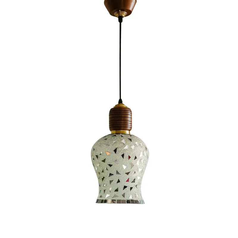 Mosaic Geo Pendant Wooden Ceiling Lamp media 4