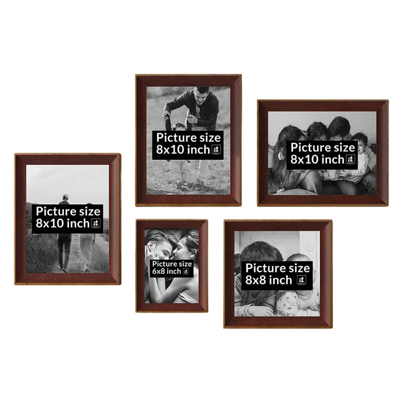 Memories Acrylic Wooden Photo Frames (Brown) - Set Of Five media 3