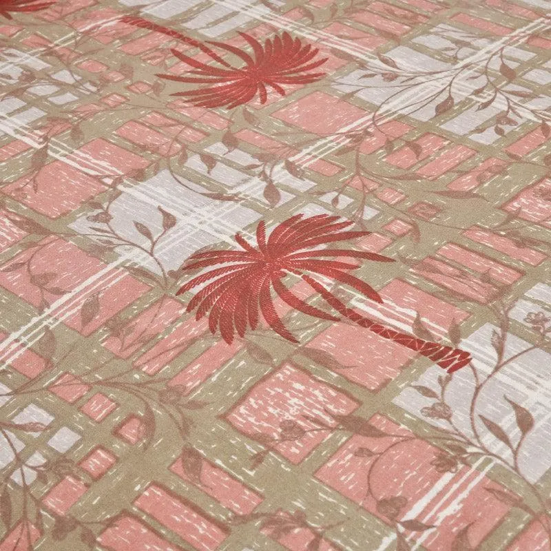 Coco Tree Checkers Cotton Bedsheet (Pink) - 160 TC media 4