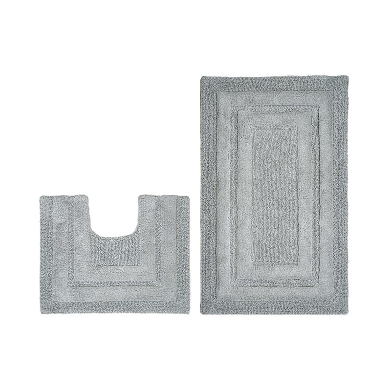 Aqualoom Anti skid Bath Mat (Light Gery) - Set Of Two media 4