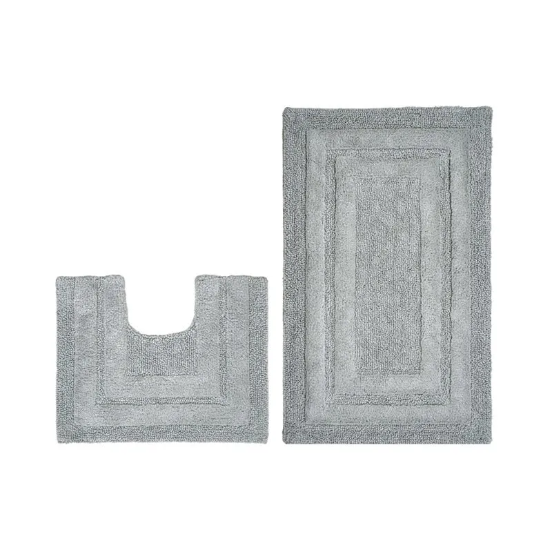 Aqualoom Anti skid Bath Mat (Light Gery) - Set Of Two media 4