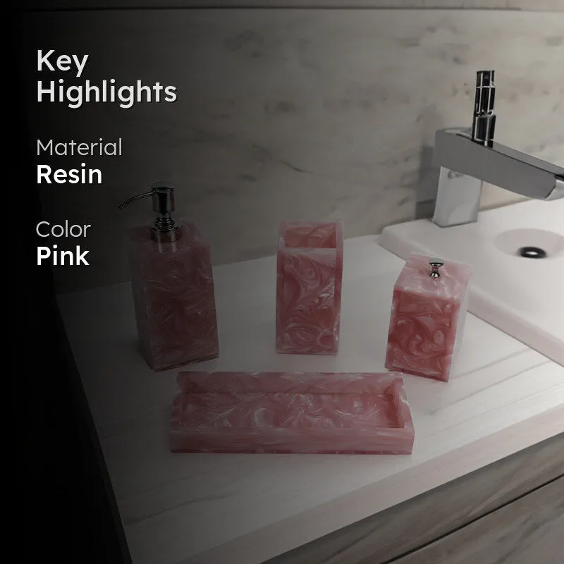 Svela Resin Bathroom Set (Pink) - Four Piece Set media 2